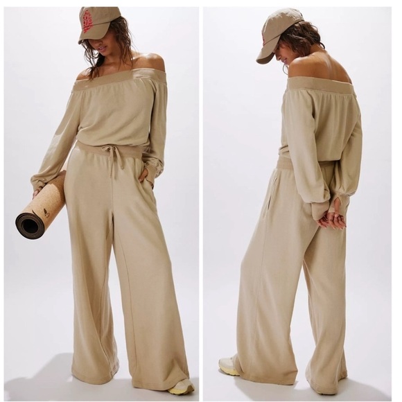 Free People Pants - Free People One to Beat Onesie in Desert Sands